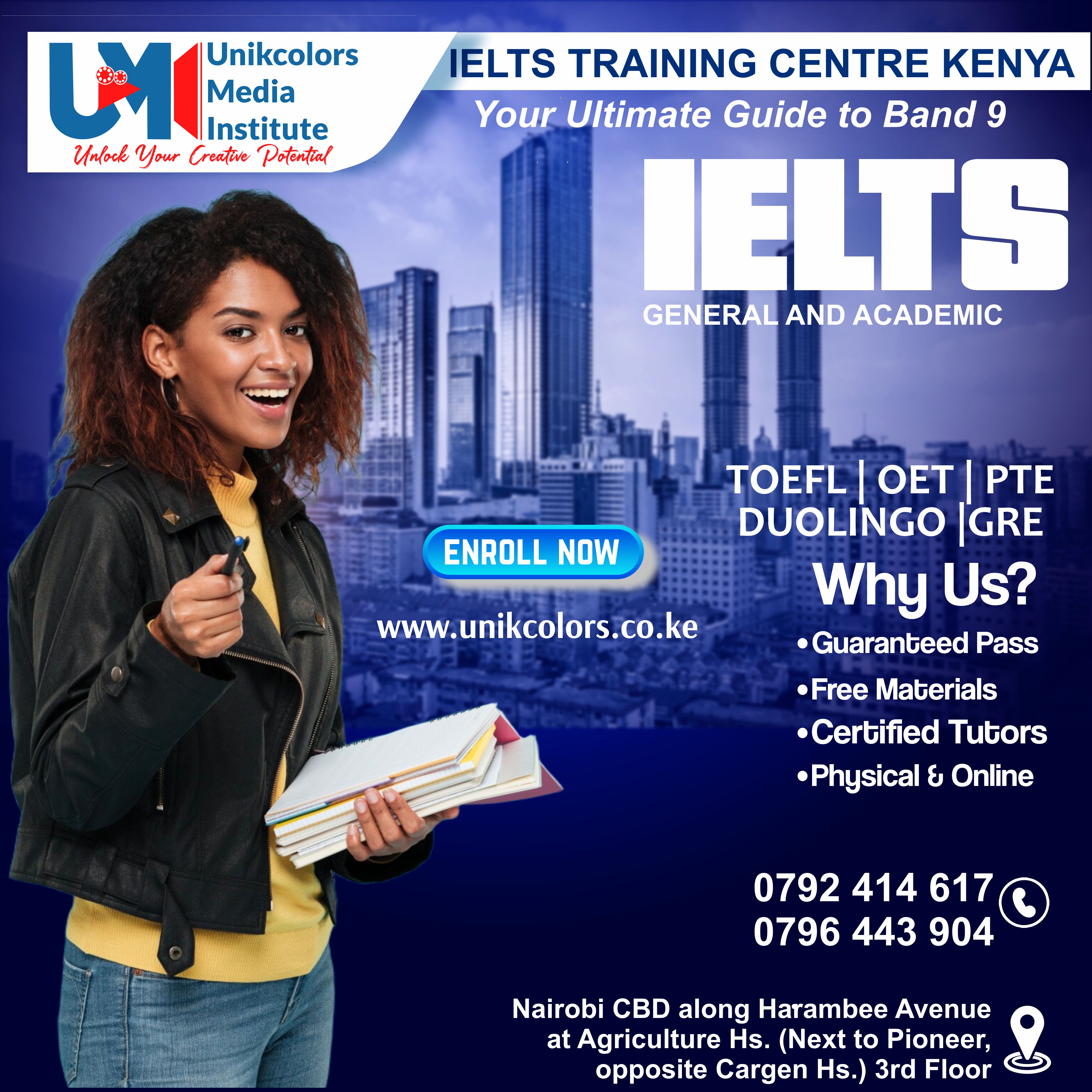IELTS TRAINING CENTRE KENYA - IELTS PREPARATION | OET | TOEFL | PTE | GRE | DUOLINGO